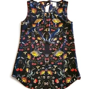 CAbi Legends Sleeveless Blouse Size XS Colors Black Red Yellow